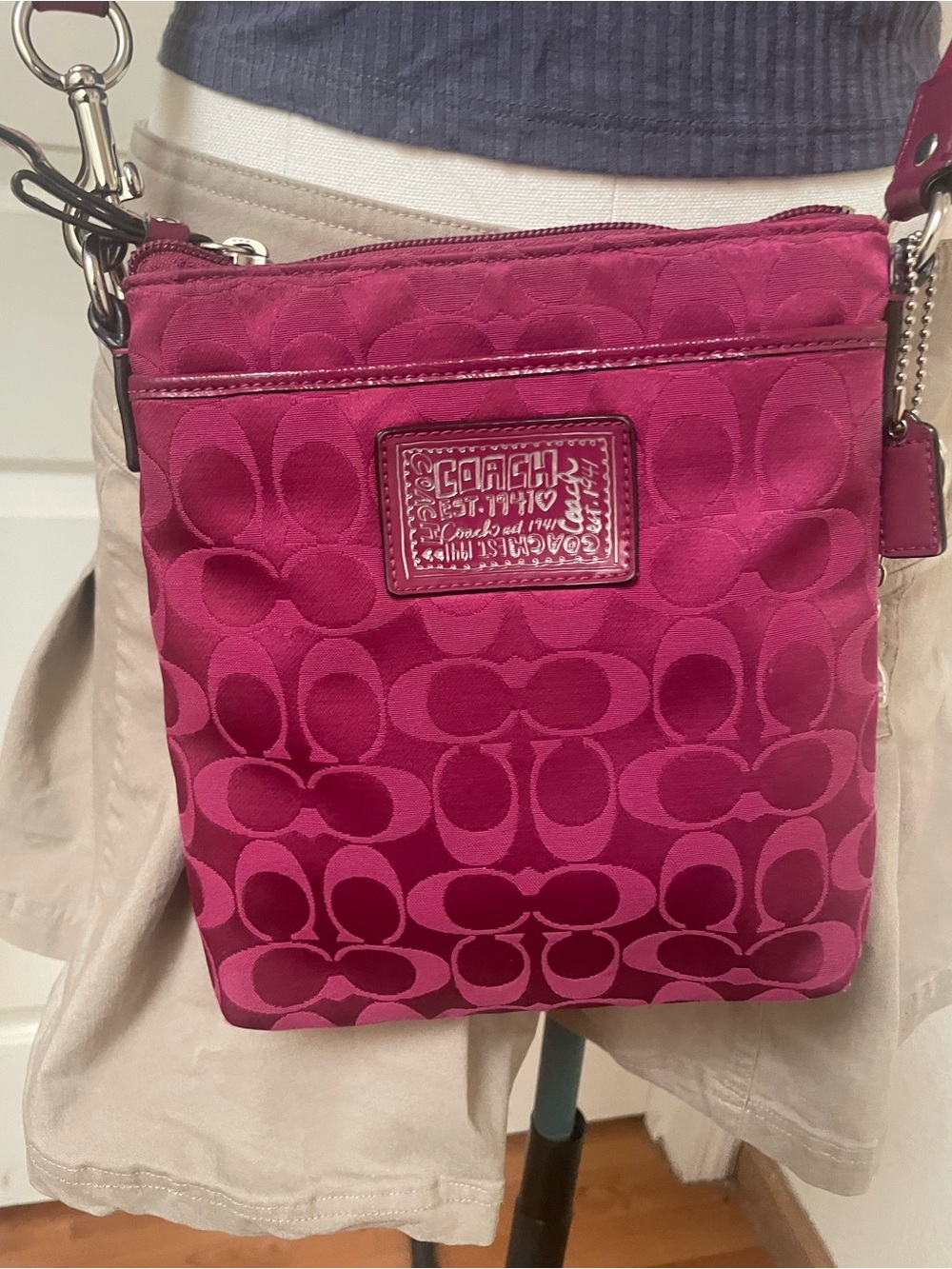 Coach Fuchsia Signature Crossbody Bag